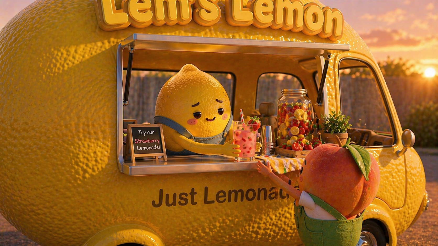 sunset slowdown at lem's truck